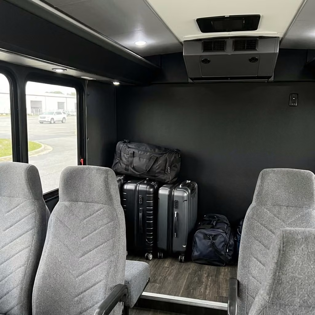 south bend 15 passenger minibus luggage area