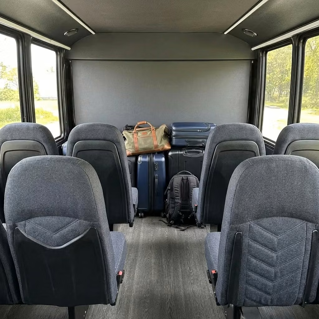 south bend 25 passenger minibus luggage area