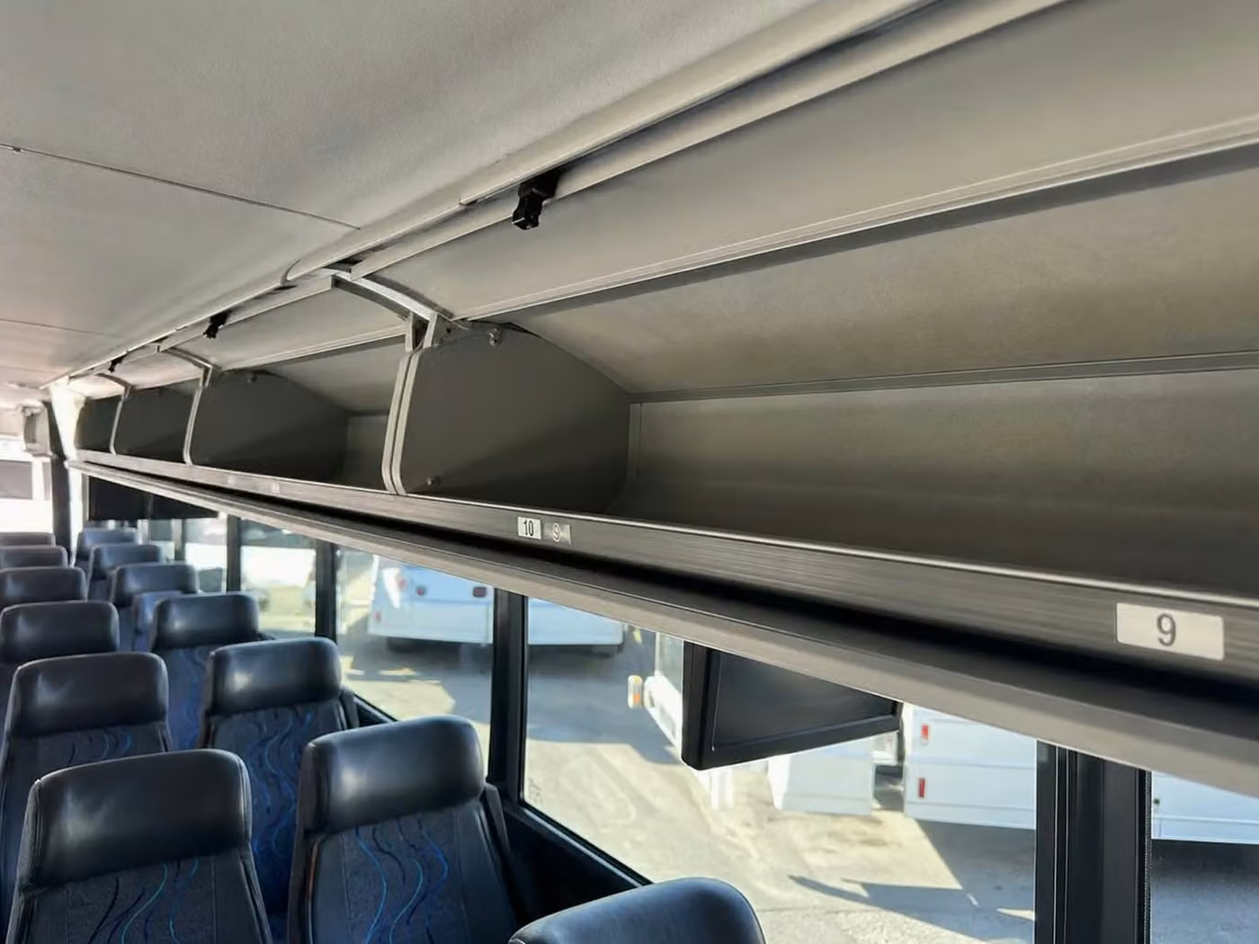 south bend 35 passenger minibus overhead storage