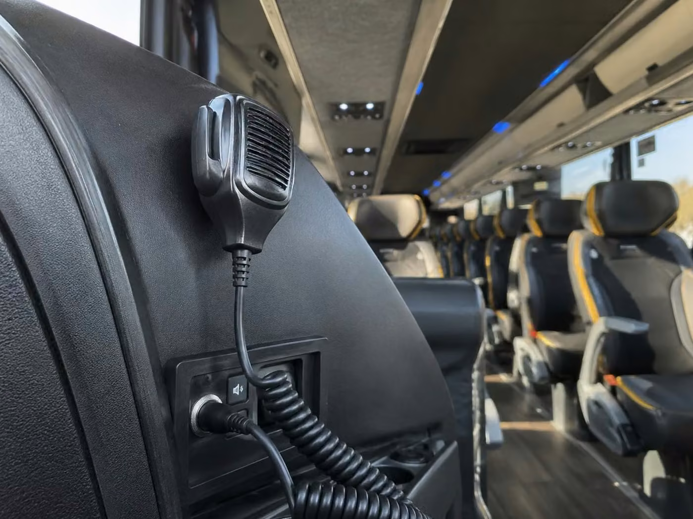 south bend charter bus pa system