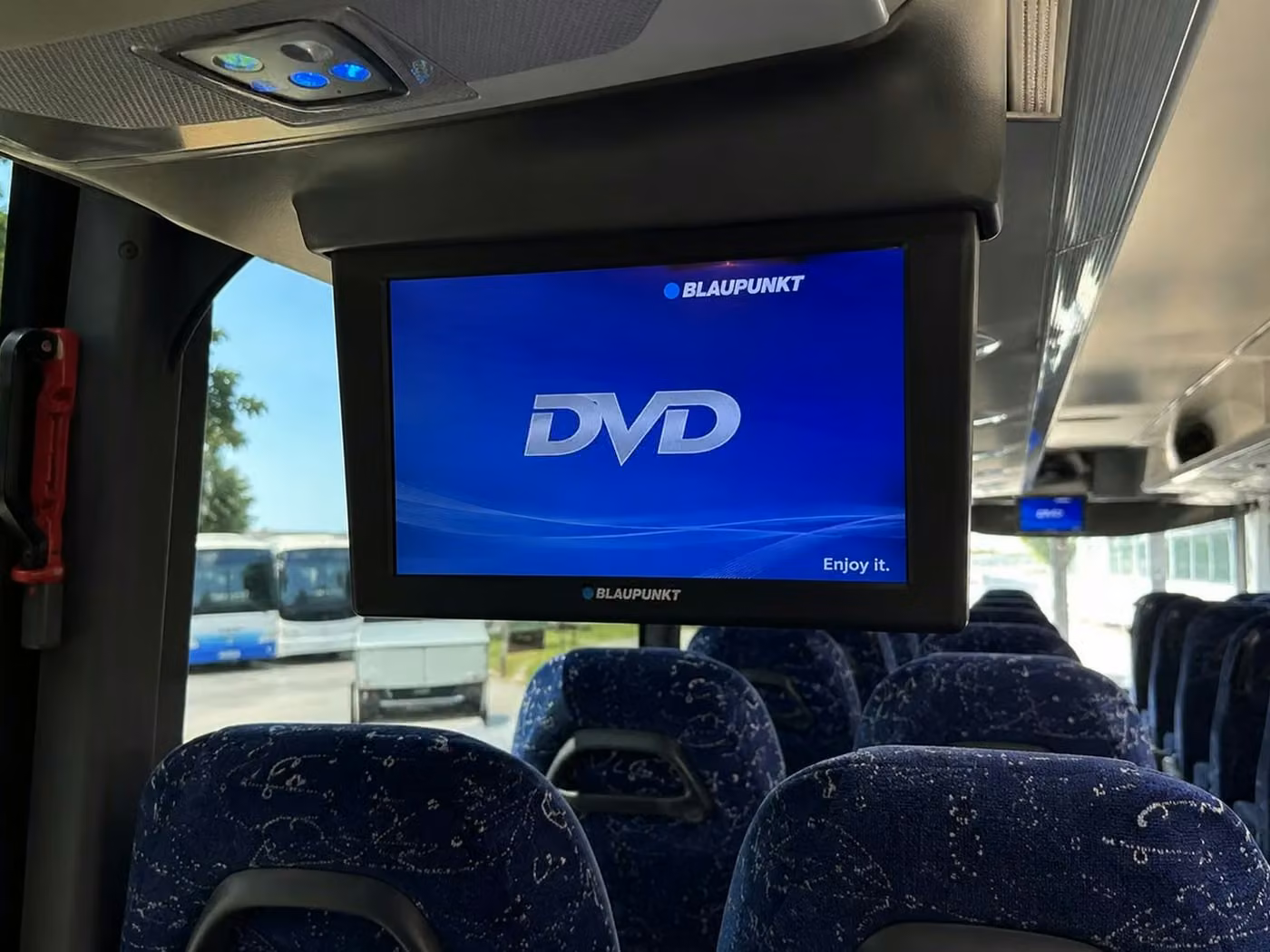 south bend charter bus tv monitors